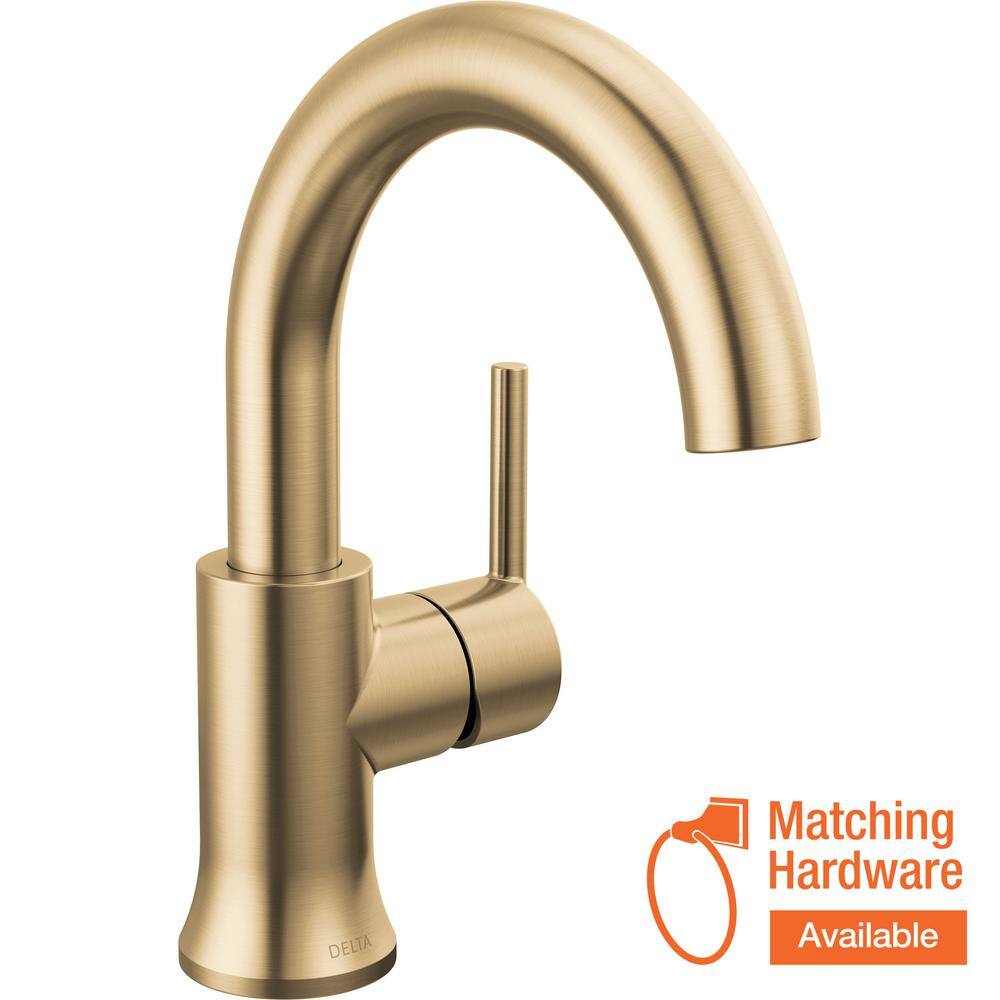 Delta Faucet Trinsic Single Hole, Gold, Single Handle Bathroom Faucet,  Metal Drain Assembly, Champagne Bronze 559LF-CZMPU, Touch On Faucets -   Canada