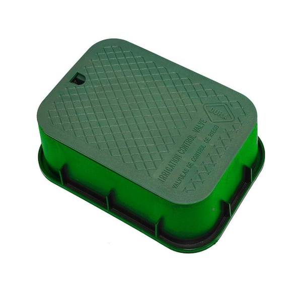 DURA 12 in. x 17 in. x 6 in. Deep Rectangular Valve Box in Green Body Green Lid