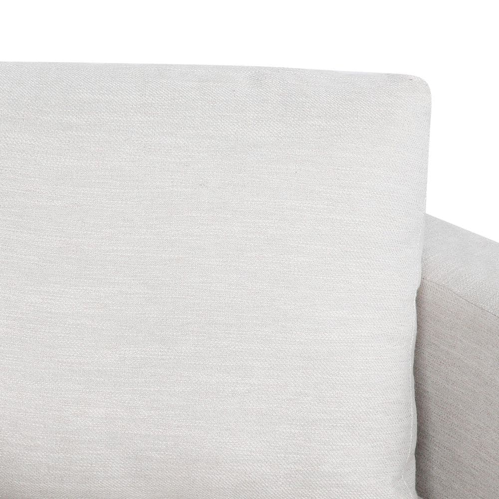Beige and Silver Modern Club Chair with Wood Frame
