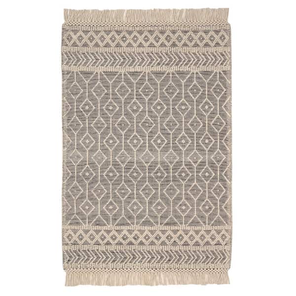 Home Decorators Collection Willow 7 ft. x 10 ft. Black/Ivory Hand-woven Geometic Area Rug