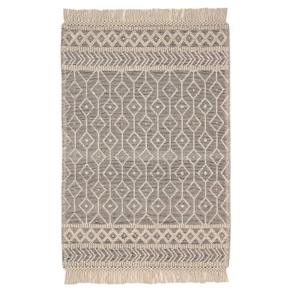 Home Decorators Collection Winchester Cream/Black 5 ft. x 7 ft. Wool Area Rug