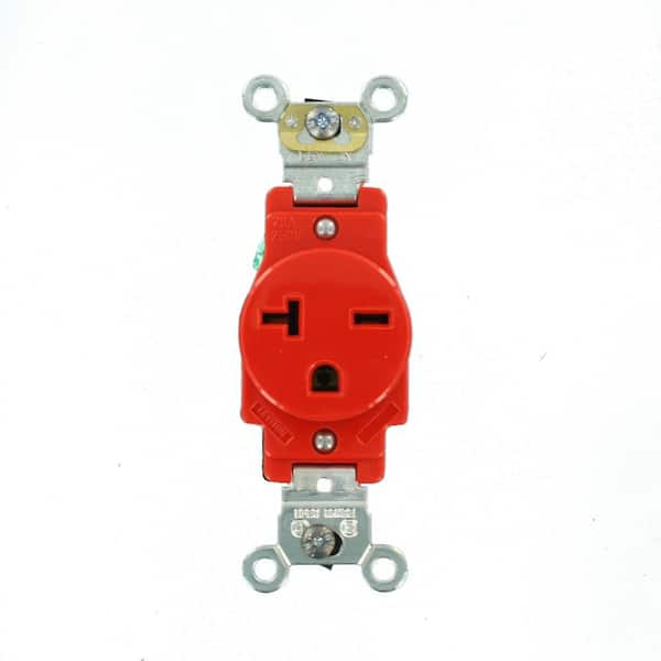 20 Amp 125 V NEMA 6-20R Industrial Grade Single Outlet/Receptacle, Red (1-Pack) 5461-R