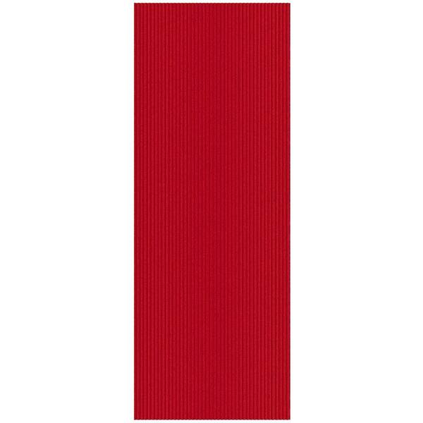 Ottomanson Lifesaver Non-Slip Rubberback Indoor/Outdoor Long Hallway Runner Rug 2 ft. 7 in. x 16 ft. Red Polyester Garage Flooring
