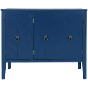 U-Style 37.00 in. W x 15.70 in. D x 31.50 in. H Navy Blue Linen Cabinet with Adjustable Shelf