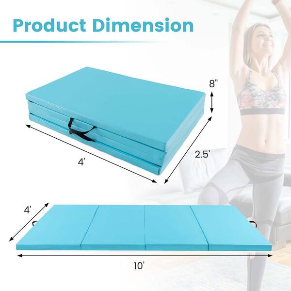 thumbnail image 2 of Signature Fitness 10ft X 4ft Four-Fold Exercise Mat - 2-Inch Thick, With Handles & Velcro, For MMA, Gymnastics, Home Gym Flooring 2 of 14