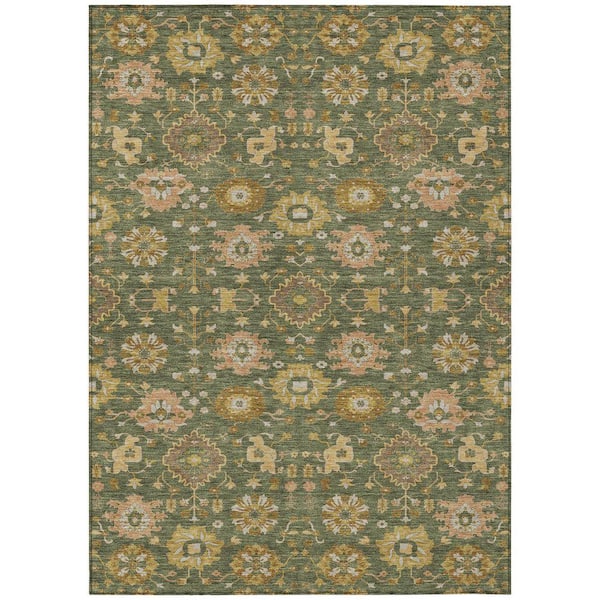 Chantille Machine Washable Indoor/Outdoor Abstract ACN2610 Olive 10 ft. x 14 ft. Area Rug