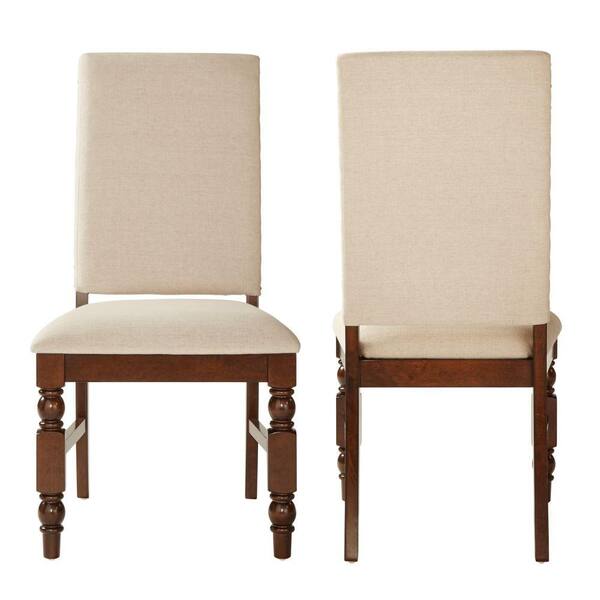Homesullivan Maxine Oatmeal Linen, Savannah White Washed Wood Modern Dining Chairs Set Of 2