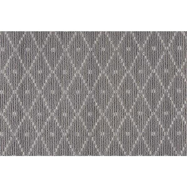Natural Harmony Merino Diamond Dot Battleship Custom Area Rug with Pad