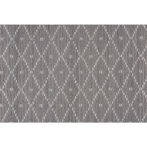 Merino Diamond Dot - Battleship - Gray 12 ft. 36 oz. Wool Pattern Installed Carpet