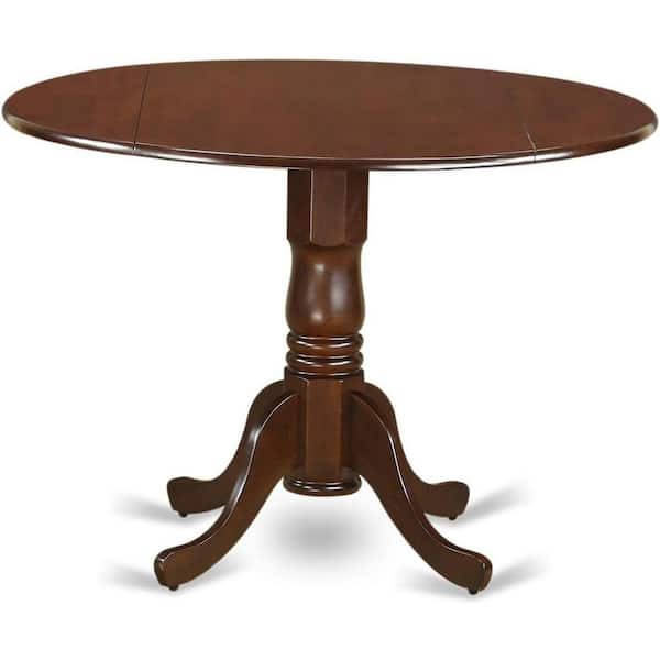 HOME IMPORTS EMPORIUM 3-Piece Mahogany Finish Solid Wood Top-Round Dining Room Set with Dropleaf-Seats 4