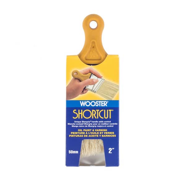Wooster 2 in. Shortcut White Bristle Angled Brush