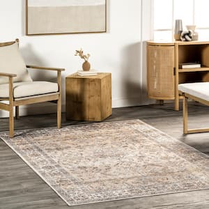 Britt Persian Spill-Proof Machine Washable Ivory 5 ft. x 8 ft. Area Rug