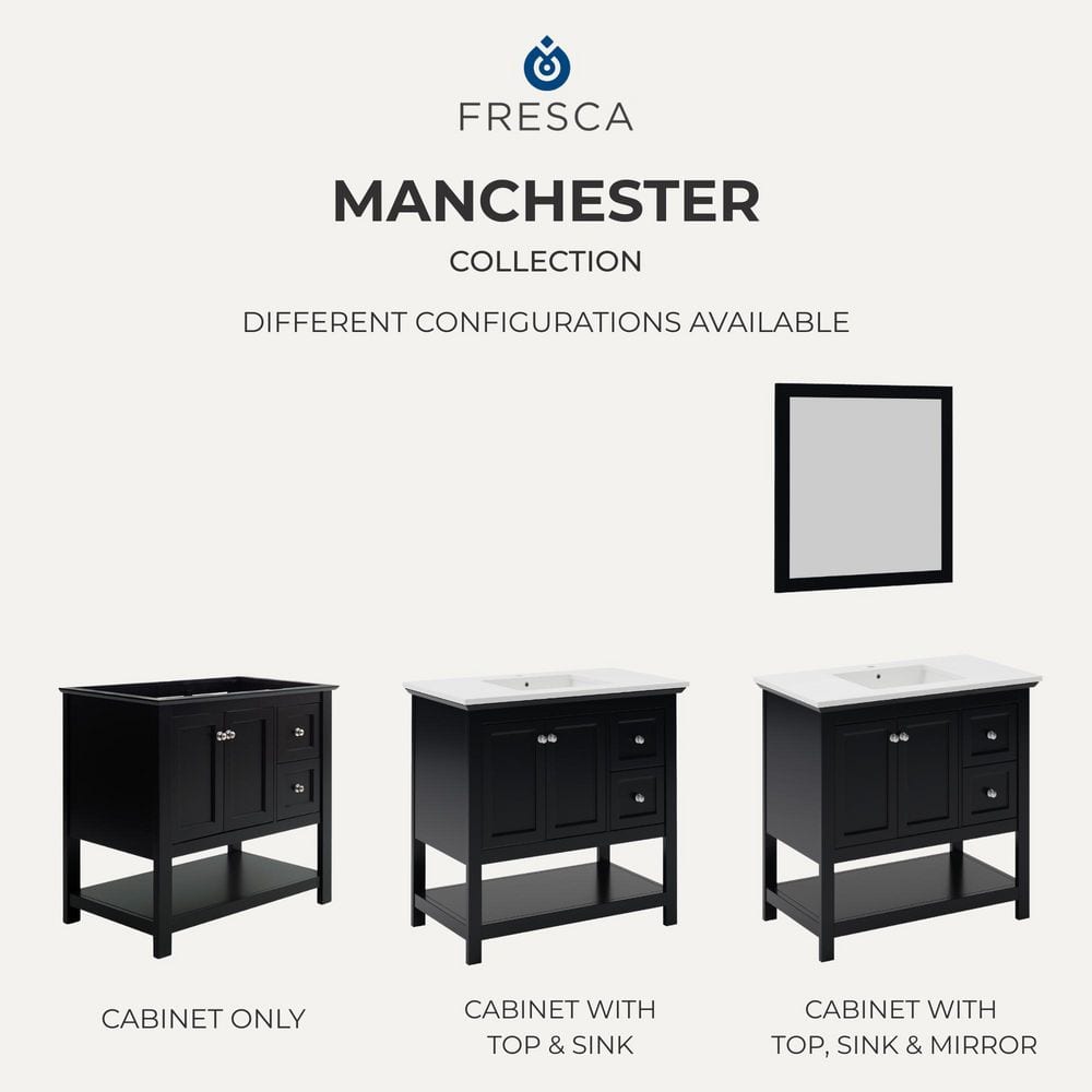 Manchester Warm Walnut 24" Freestanding Single Sink Vanity