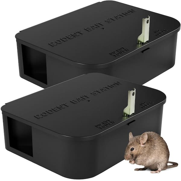 N/A Indoor Outdoor Rat Bait Station with Key Lock, Child & Pet