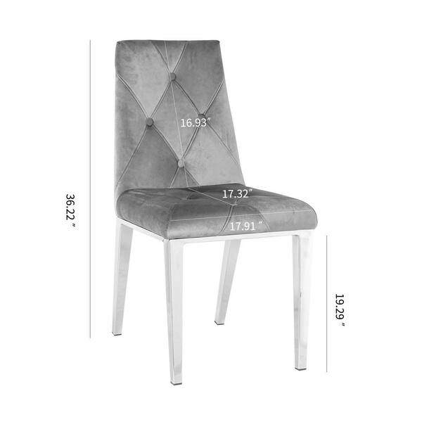 Grey velvet dining chairs chrome legs new arrivals