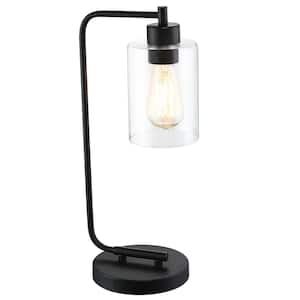 19.07 in.1-Light Simplicity Matte Black Table Lamp
