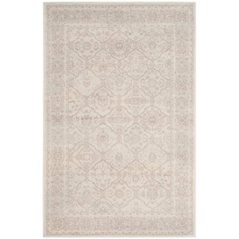 SAFAVIEH Carnegie Cream/Light Gray 5 ft. x 8 ft. Border Geometric Area ...