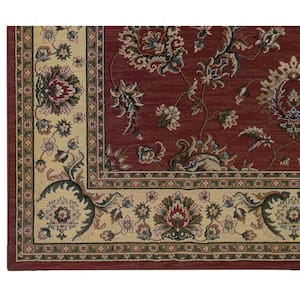 Alyssa Red/Ivory 6 ft. x 6 ft. Round Traditional Area Rug