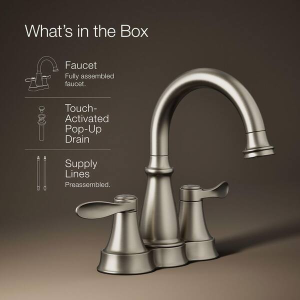 KOHLER Bellera 4 in. Centerset Double-Handle Bathroom Faucet in