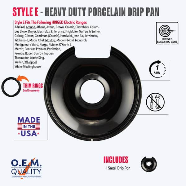 Range Kleen 6 in. Drip Pan in Black Porcelain