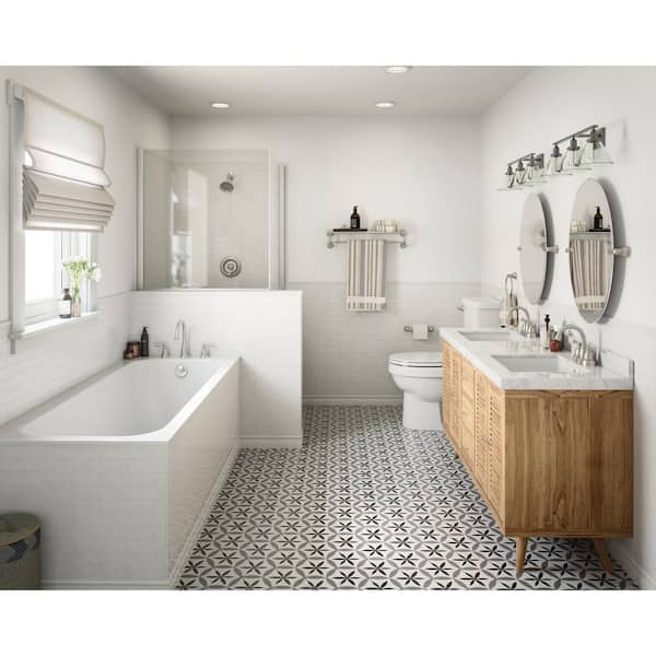 2-Handle Banbury 1-Spray Tub and Shower Faucet (Valve Included) with 4 in. Centerset Bath Faucet in Spot Resist Nickel