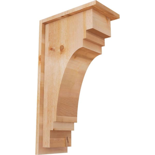 Ekena Millwork 8 in. x 14 in. x 26 in. Western Red Cedar Pescadero Rough Sawn Corbel with Backplate