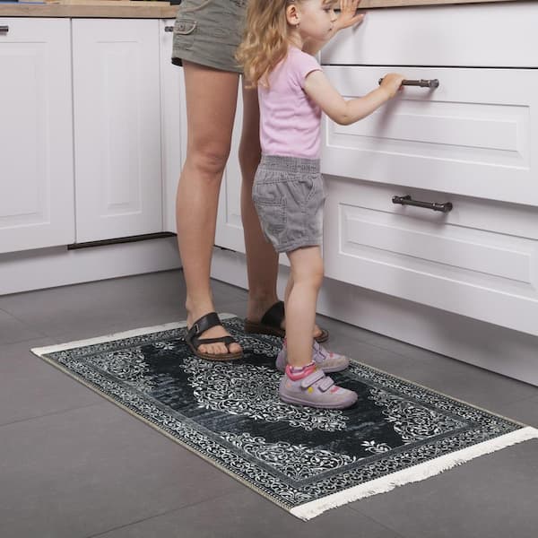 Black Kitchen Mat Kitchen Rug -Comfort Anti Fatigue Kitchen Mat