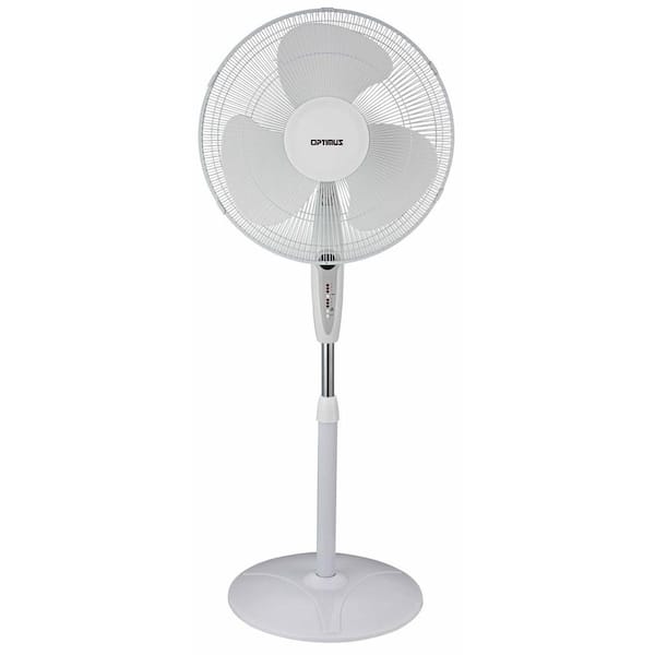 Optimus 16 in. Oscillating Pedestal Fan with Remote Control