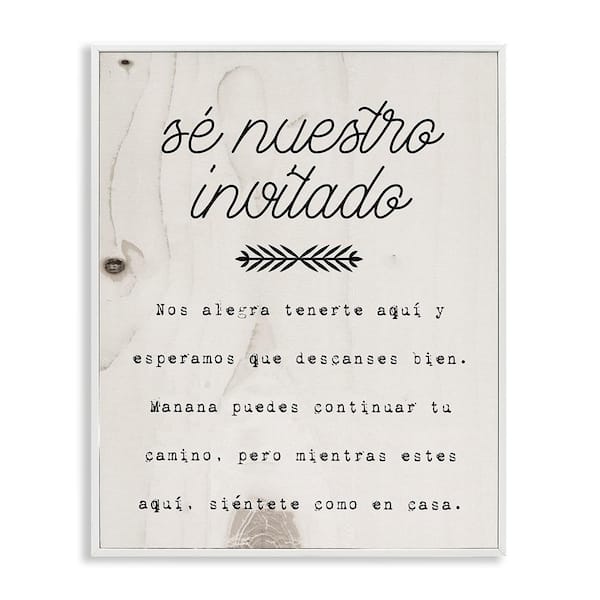 Stupell Industries Be Our Guest Here by Lil' Rue White Framed Typography Giclee Art Print 20 in. x 16 in.