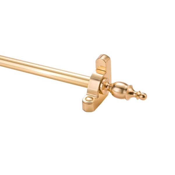Zoroufy Heritage Collection Tubular 36 in. x 1/2 in. Polished Brass Finish Stair Rod Set with Crown Finial