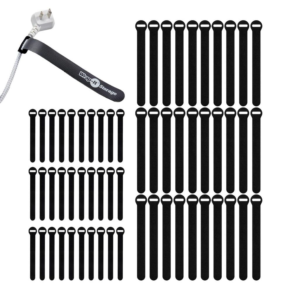 Black Reusable Self-Gripping Hook and Loop Cable Ties (Assorted 60-Pack) price history on PriceWatchPro