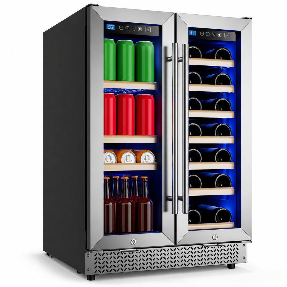 23.5 in. Beverage & Wine Combos, Dual Zone Wine Fridge holds 21 Bottles and 88 Cans, Upgrade Cooling, Low Noise price history on PriceWatchPro