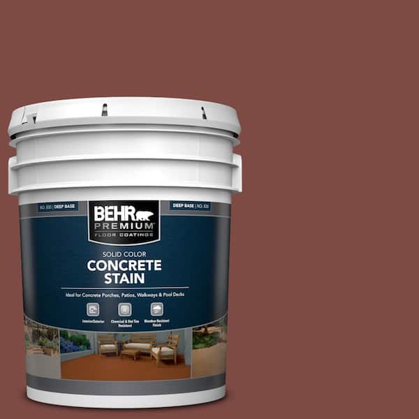 Behr Premium 5 Gal Pfc 02 Brick Red, Concrete Patio Stain Colors Home Depot