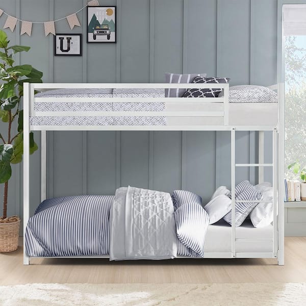 Unbranded Alouette White Finish Twin/Twin Metal Bunk Bed