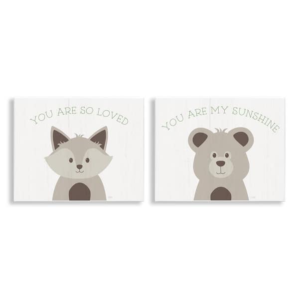 Stupell Industries Uplifting Kid's Animal Quotes by Natalie Carpentieri 2-Pieces Unframed Animal Graphic Art Print 11 in. x 14 in.