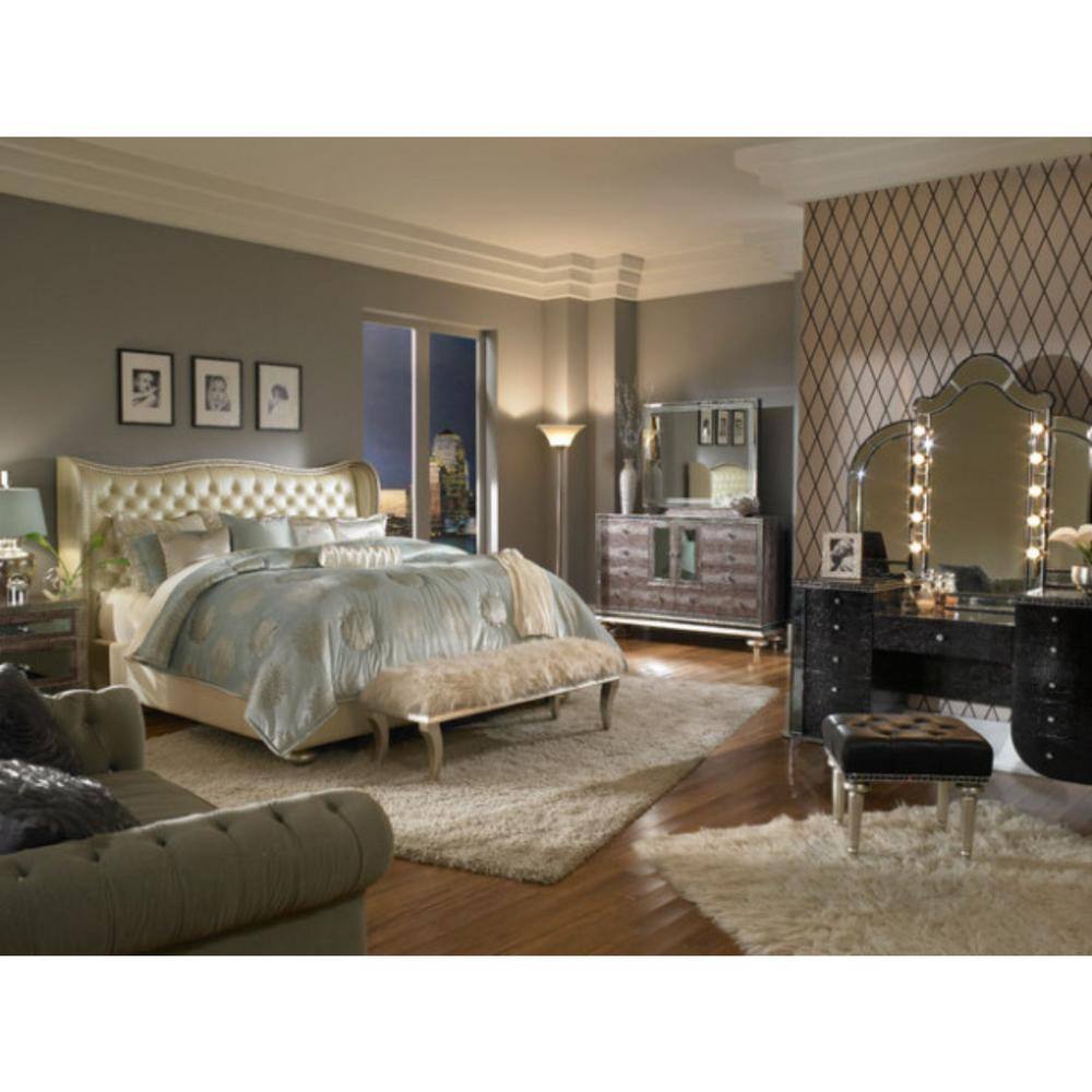 Gold Round Stainless Steel Wall Mount Vanity Mirror