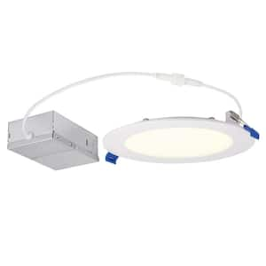 6 in. Slim 3000K Warm White New Construction and Remodel IC Rated Integrated LED Recessed Light Kit for Shallow Ceiling