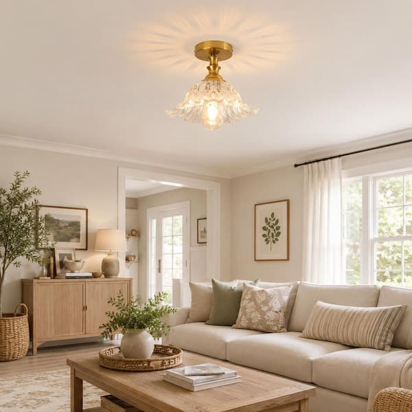 Campanella カムパネラ Classic Light C3763CL Merbotin BeamHaven 1-Light Semi-Flush Mount Vintage Ceiling Lights