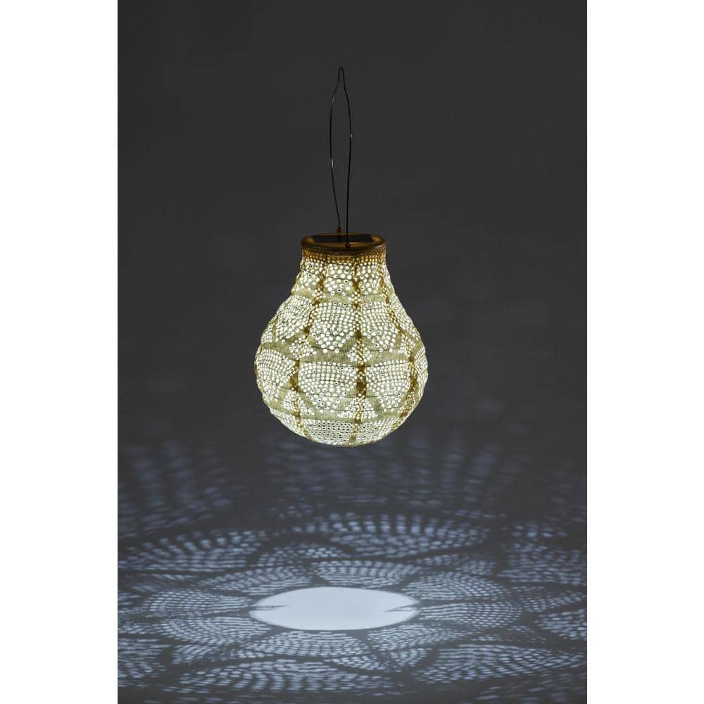 Pearl White Tyvek Cordless Outdoor Solar Lantern