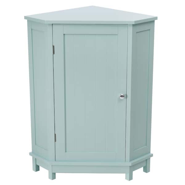 Unbranded 18 in. W x 18 in. D x 31 in. H Green MDF Freestanding Linen Cabinet, Corner Storage Cabinet with Adjustable Shelf