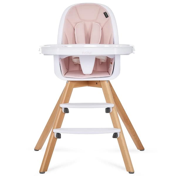 Evolur Zoodle Pink Modern 3-in-1 High Chair