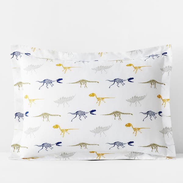 Company Kids Dinosaur Fossils Multicolored Organic Cotton Percale Standard Sham