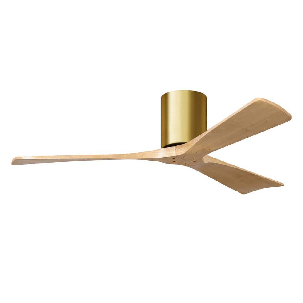 Matthews Fan Company Irene-3H 52 in. 6 Fan Speeds Ceiling Fan in Brass with Remote and Wall Control Included -  IR3H-BRBR-LM-52