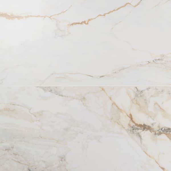 Tavani Calacatta Gold 23.62 in. x 47.24 in. Marble Look Matte Porcelain Floor and Wall Tile (15.49 Sq. Ft. / Case)