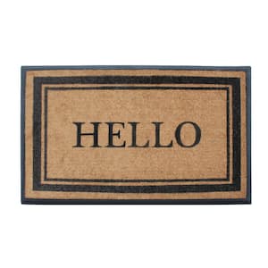 A1HC Black Border 30 in x 48 in Rubber and Coir Thin Profile Outdoor Entrance Durable Doormat