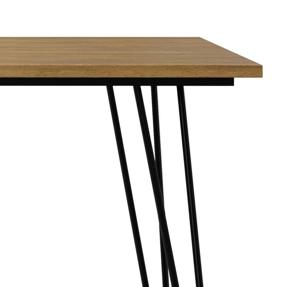 Hunter Light Brown Mango Wood Industrial Dining Table with Black Metal Legs