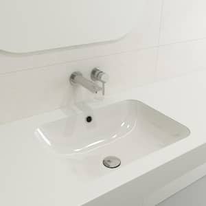 Scala 21.75 in. Fireclay Undermount Bathroom Sink with Overflow in White