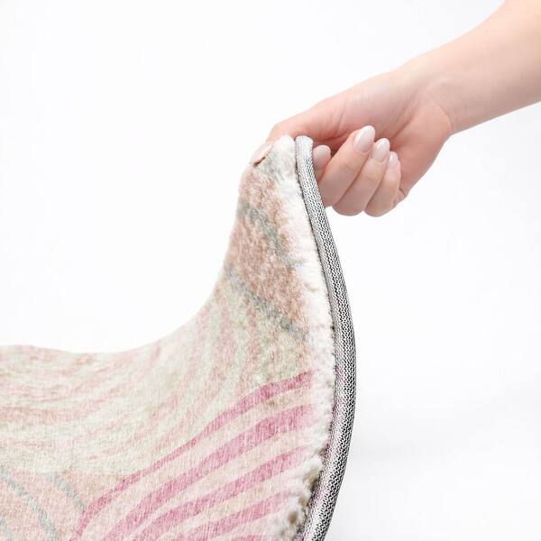 Dream Shag Premium Machine Washable Abstract ADS765 Pink 5 ft. x 7 ft. 6 in. Area Rug