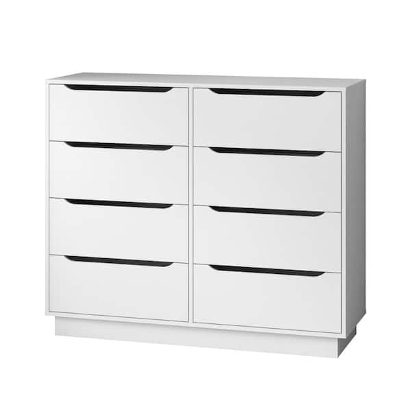 dresser white long Sikaic 55.1 Inches with 10 Storage Drawers Dresser with power outlets are especially suitable for small households VEIKOUS White 6-Drawer Chest of