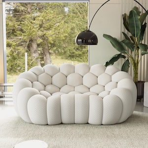 Magic Home 2-Seater Bubble Curved Couch, 79 in. Comfy Upholstered